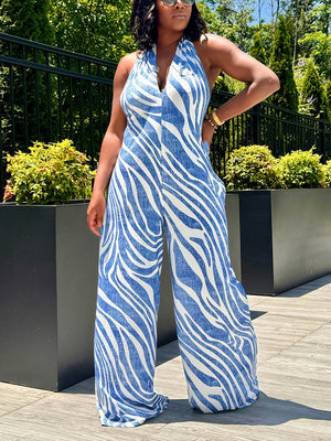 Printed Halter Jumpsuit