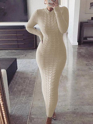 Knitted Bodycon Maxi Sweater Dress