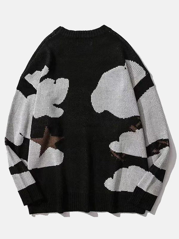 Graphic Print Knit Sweater