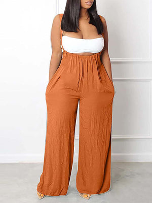 Sleeveless Wide Leg Overalls