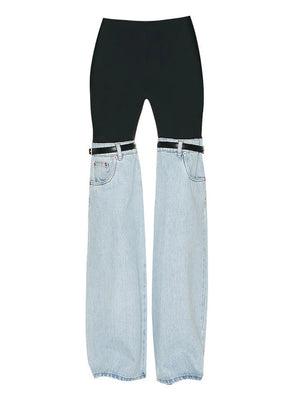 Patchwork Denim Pants