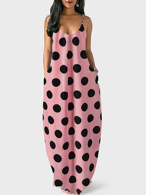 Polka Dot Print Spaghetti Strap Dress