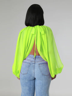 Chiffon Slit Asymmetric Top