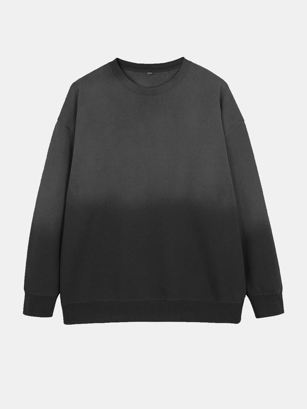 Men's Washed Gradient Long-sleeved Round Neck Sweatshirt