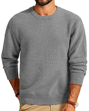 Men's Plush Round Neck Long Sleeve Sweatshirt