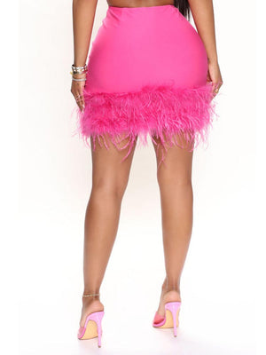 Feather Mini Skirt