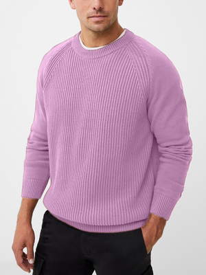 Gentleman's Basic Crew Neck Vertical Stripe Sweater