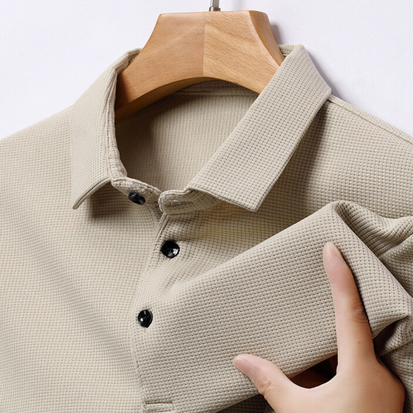 Men's Casual Lapel Waffle Polo Shirt