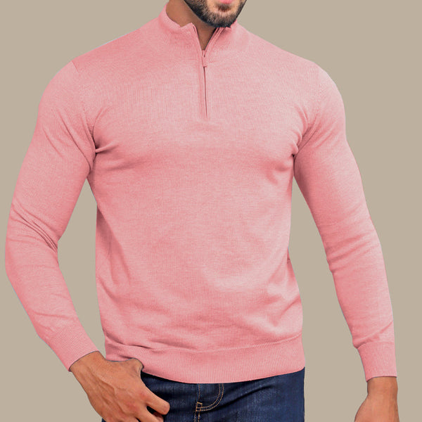 Men's Half-Zip Cotton Sweater