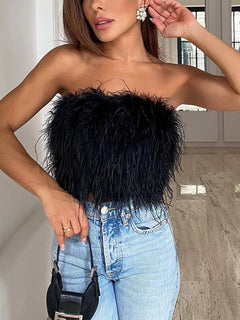 Feather Crop Top