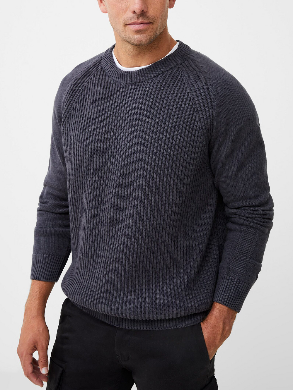 Gentleman's Basic Crew Neck Vertical Stripe Sweater