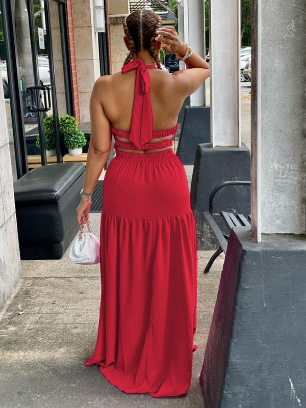 Halter Backless Maxi Dress