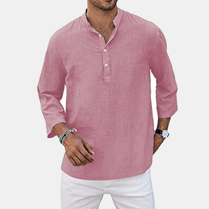 Men's loose shirt shirt cotton linen shirt