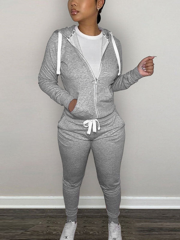 Casual Hoodies And Pant Tracksuit Set