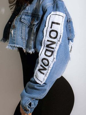 Letter Print Denim Jacket