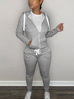 Casual Hoodies And Pant Tracksuit Set