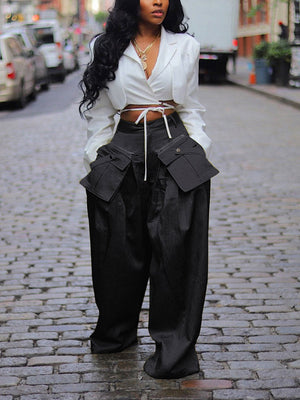 Cargo Pocket Wide Leg Pants