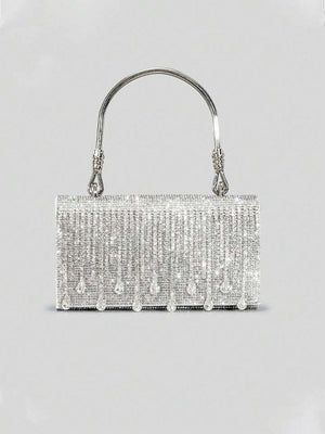 Rhinestone Fringe Clutch