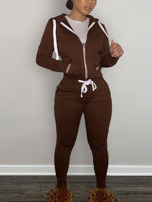 Casual Hoodies And Pant Tracksuit Set