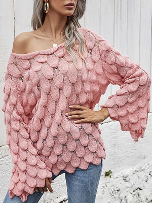 Hollow One Shoulder Sweater