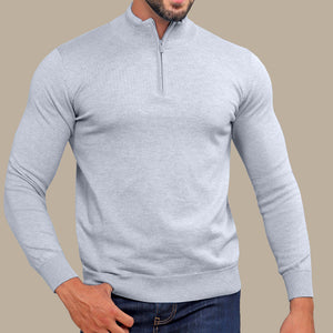 Men's Half-Zip Cotton Sweater