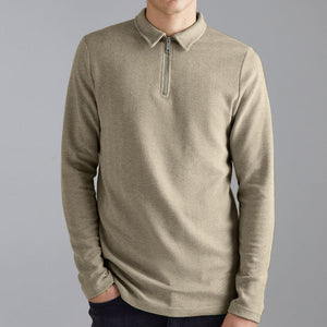 Men's Long Sleeve Soft Slim Fit Polo Sweater