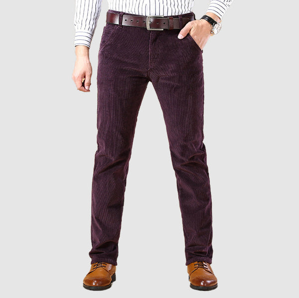 Men's Casual Corduroy Elastic Long Pants