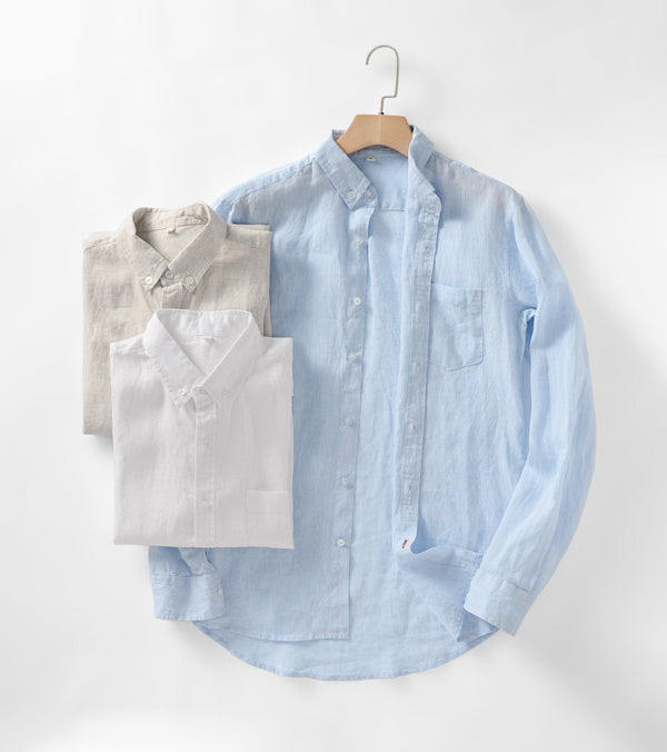 Men's Linen Button Down Pocket Shirt