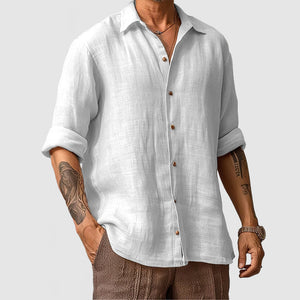 Men's Casual Beach Seaside Cotton Linen Shirt