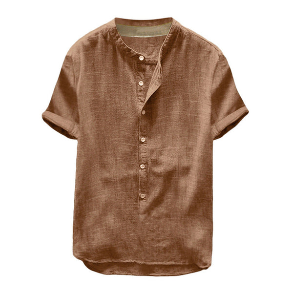 Provence Linen Cotton Short-Sleeve Shirt