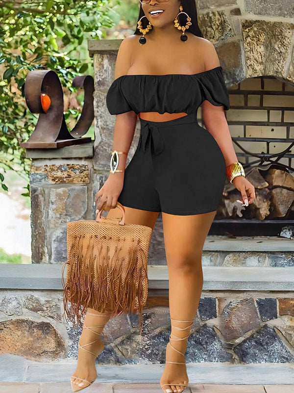 Off Shoulder Cutout Romper