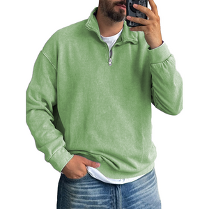 Men's Basic Zip Stand Up Sweatshirt