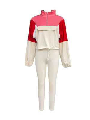 Colorblock Half Zip Top & Leggings Set