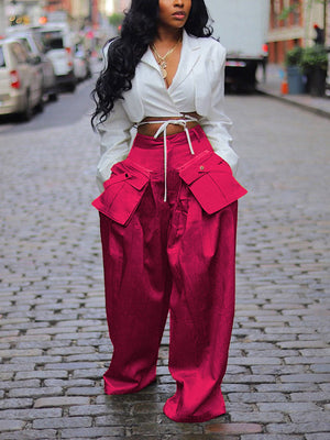 Cargo Pocket Wide Leg Pants