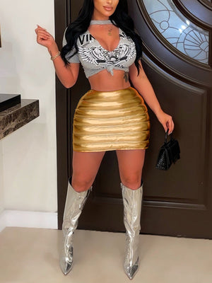 Metallic Mini Skirt