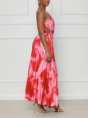 One Shoulder Pleated Dress