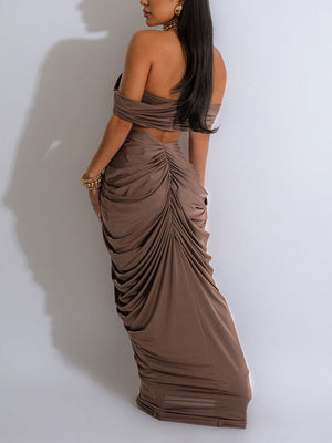 Strapless Ruched Skirt Set