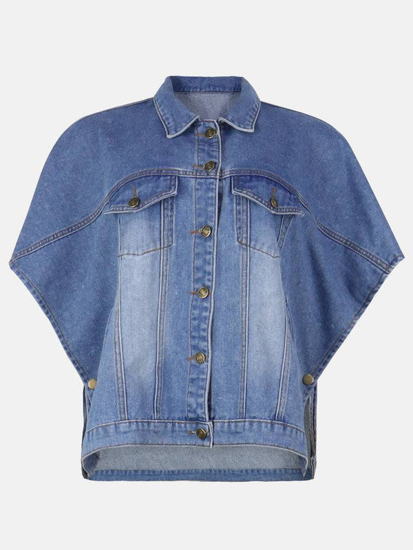 Irregular Button Denim Coat