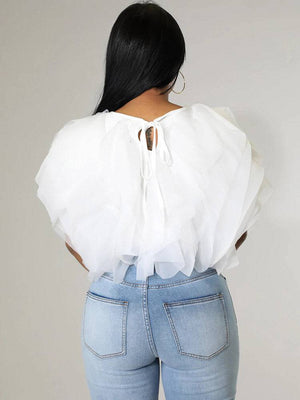 Sleeveless Tulle Top