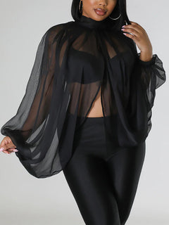 Chiffon Slit Asymmetric Top