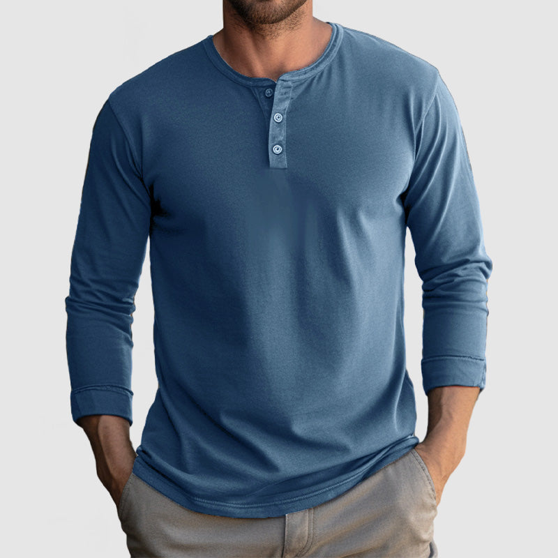 Men's Casual Comfortable Cotton Henley Shirt