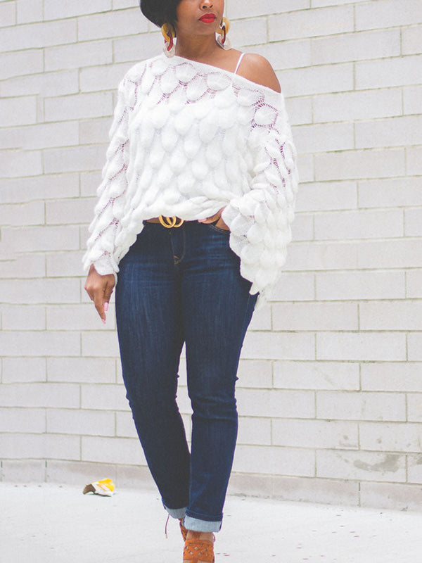 Hollow One Shoulder Sweater