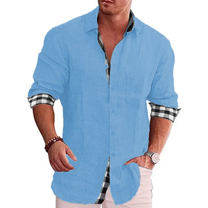 Summer Gentleman Paneled Casual Buttons  Pocket Shirt