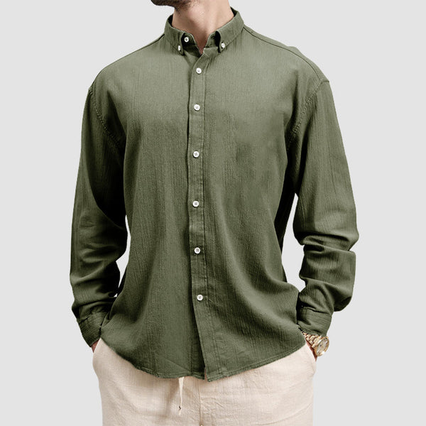 Men's Basic Casual Cotton Linen Shirt