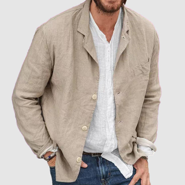 Men's cotton and linen casual jacket