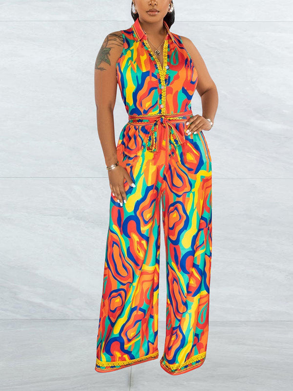 Print Sleeveless Jumpsuit