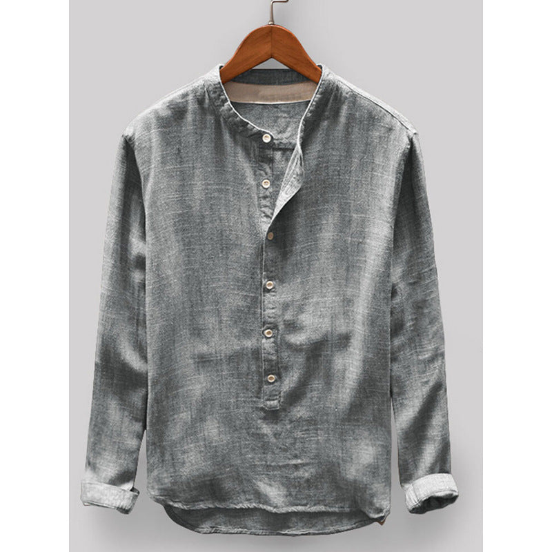 Provence Linen Cotton Long-Sleeve Shirt