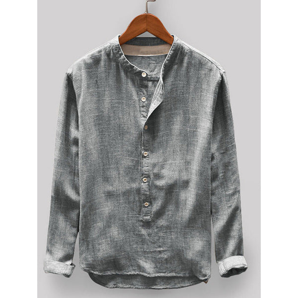 Provence Linen Cotton Long-Sleeve Shirt