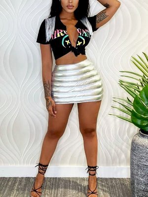 Metallic Mini Skirt