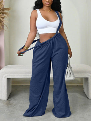 Long Strap Wide Leg Overalls